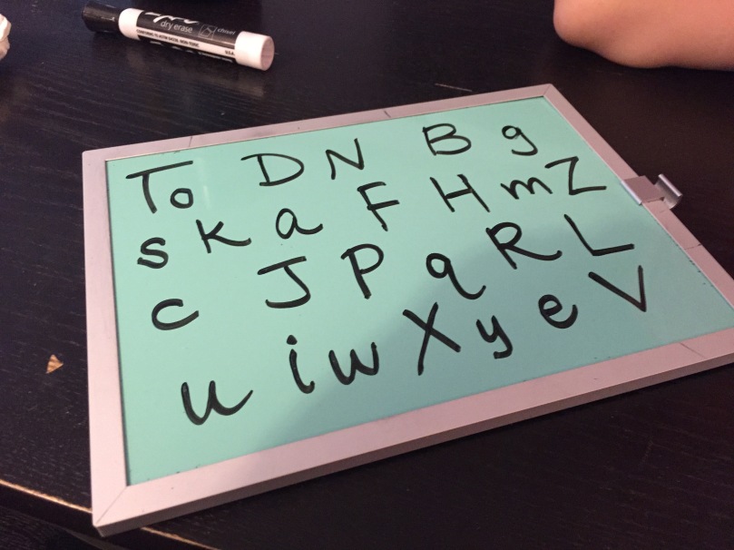 uppercase and lowercase print letters